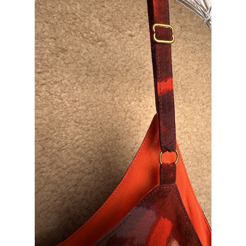 CABI Tank Top Shell Sz M Red Printed Layering‎ Adjustable Career Business Casual - Picture 5 of 16